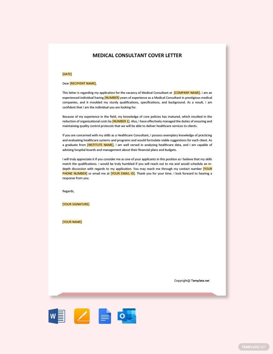 Medical Consultant Cover Letter