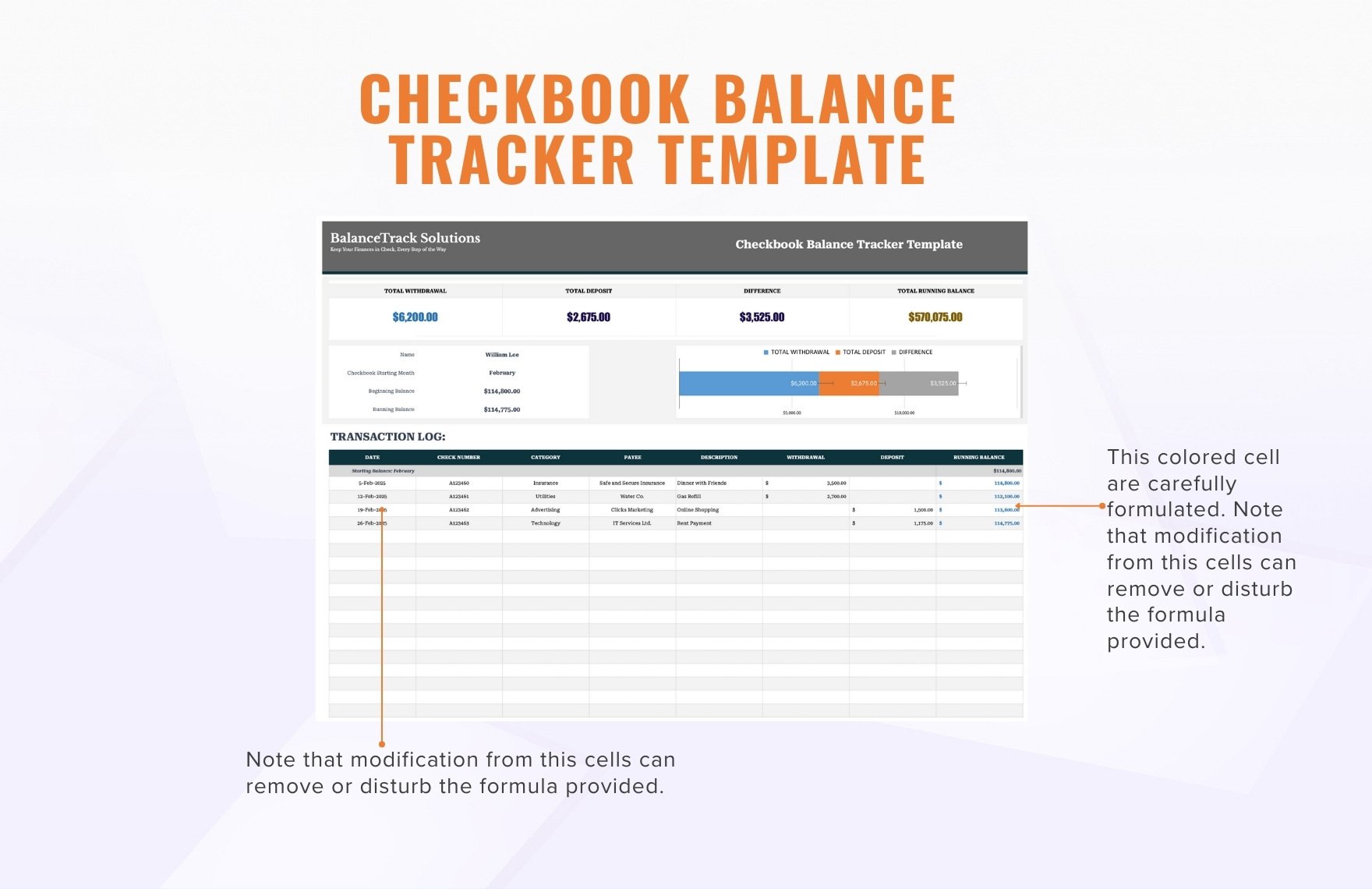 Checkbook Balance Tracker Template