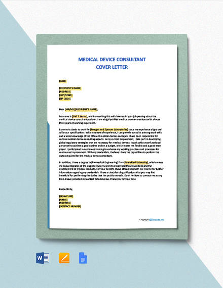 FREE Medical Consultant Cover Letter - Word | Apple Pages ...