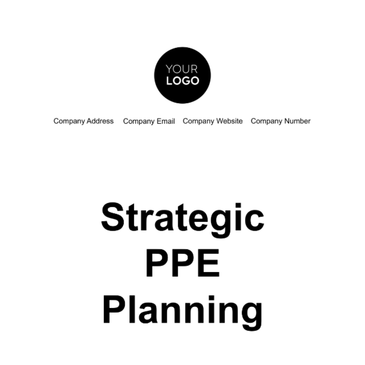 Free Strategic PPE Planning Template