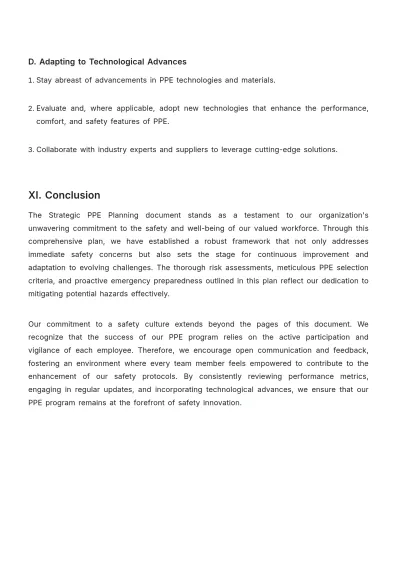 Free Strategic PPE Planning Template to Edit Online