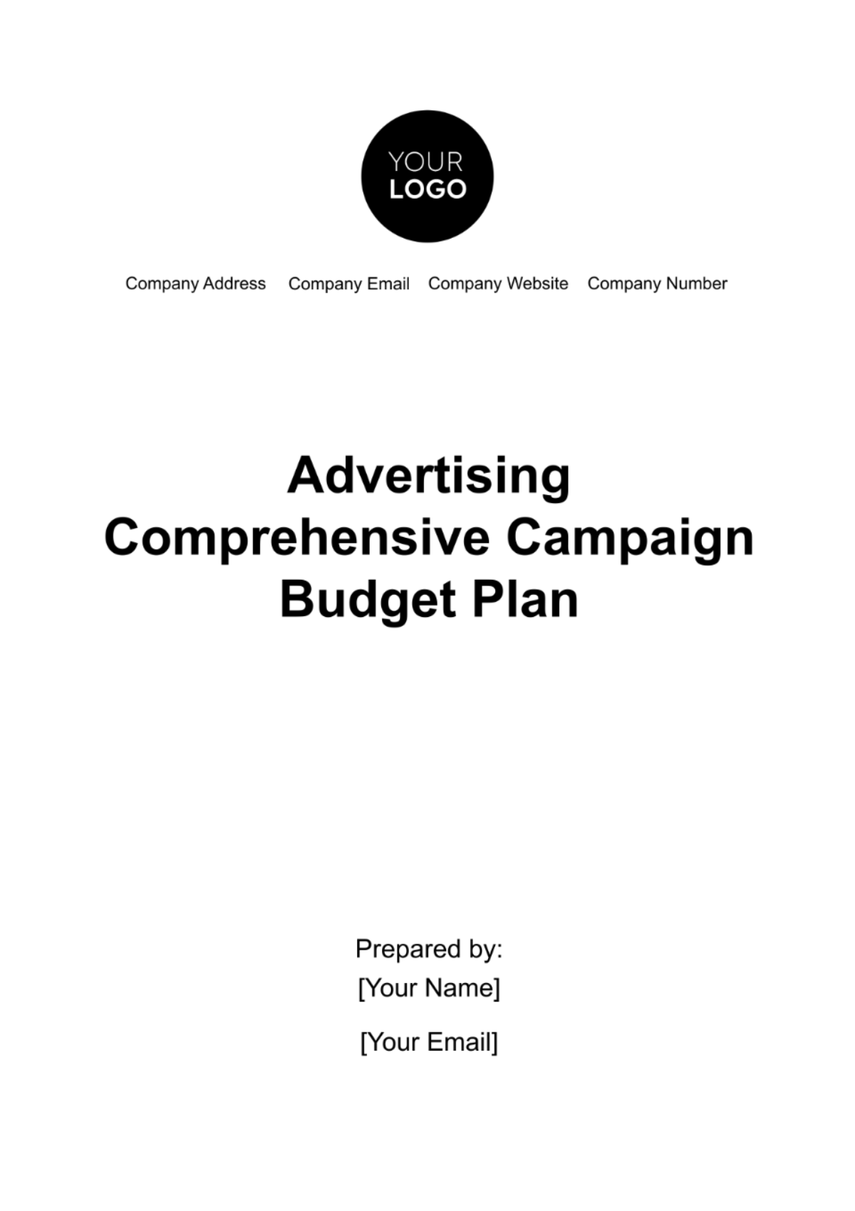 Advertising Comprehensive Campaign Budget Plan Template