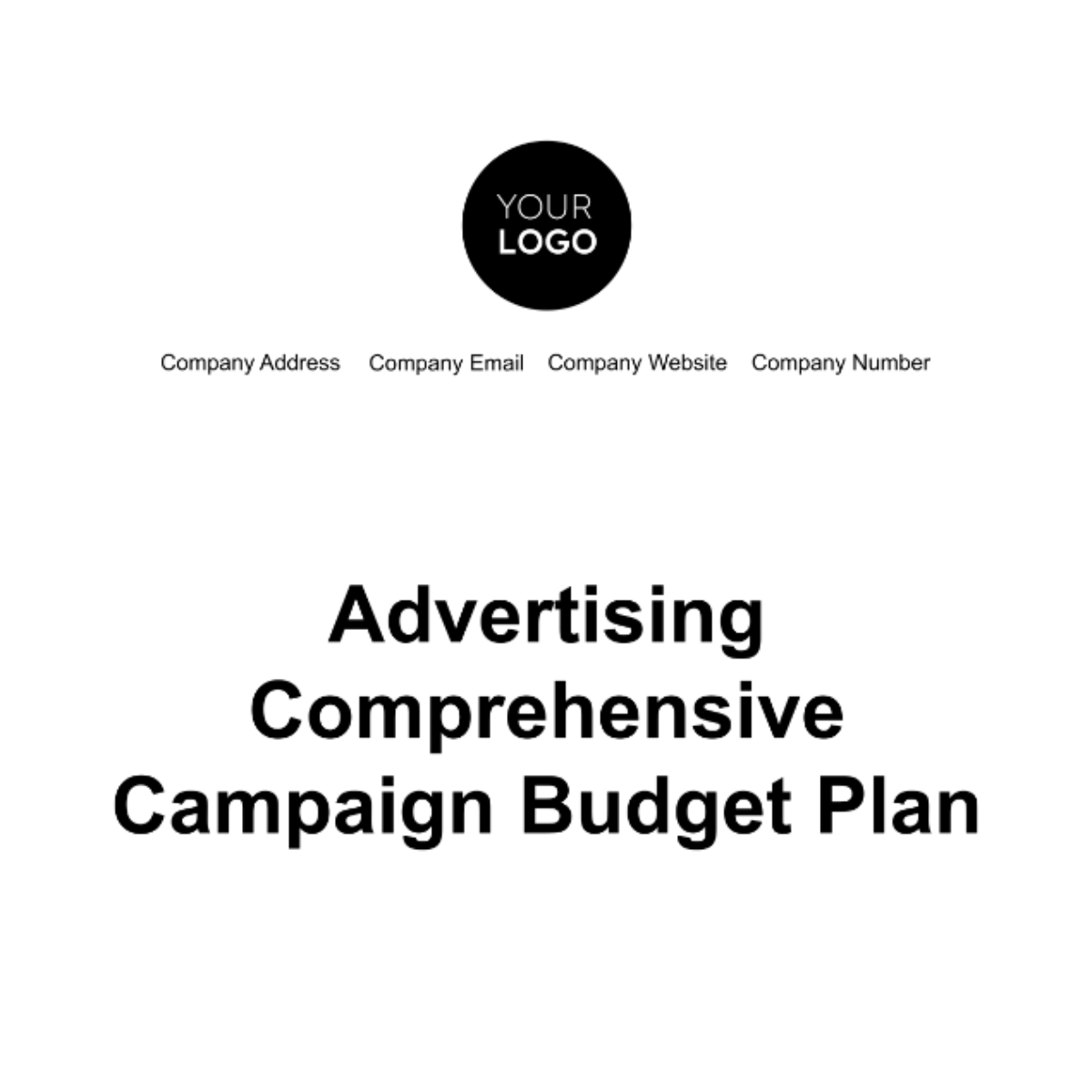 Advertising Comprehensive Campaign Budget Plan Template - Edit Online ...
