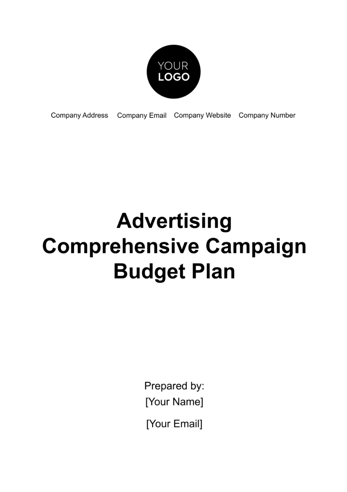 Advertising Comprehensive Campaign Budget Plan Template - Edit Online & Download