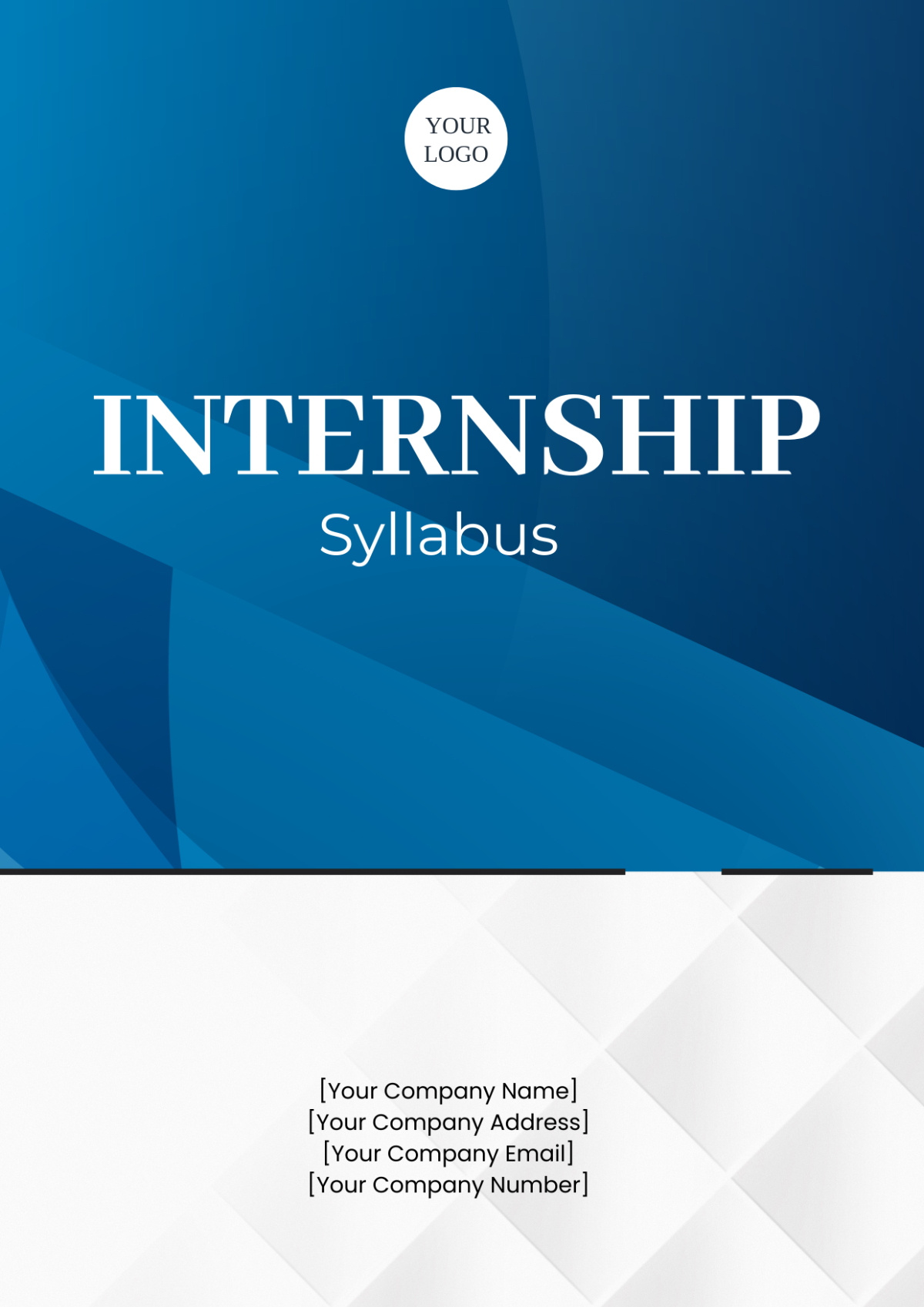 Internship Syllabus Cover Page