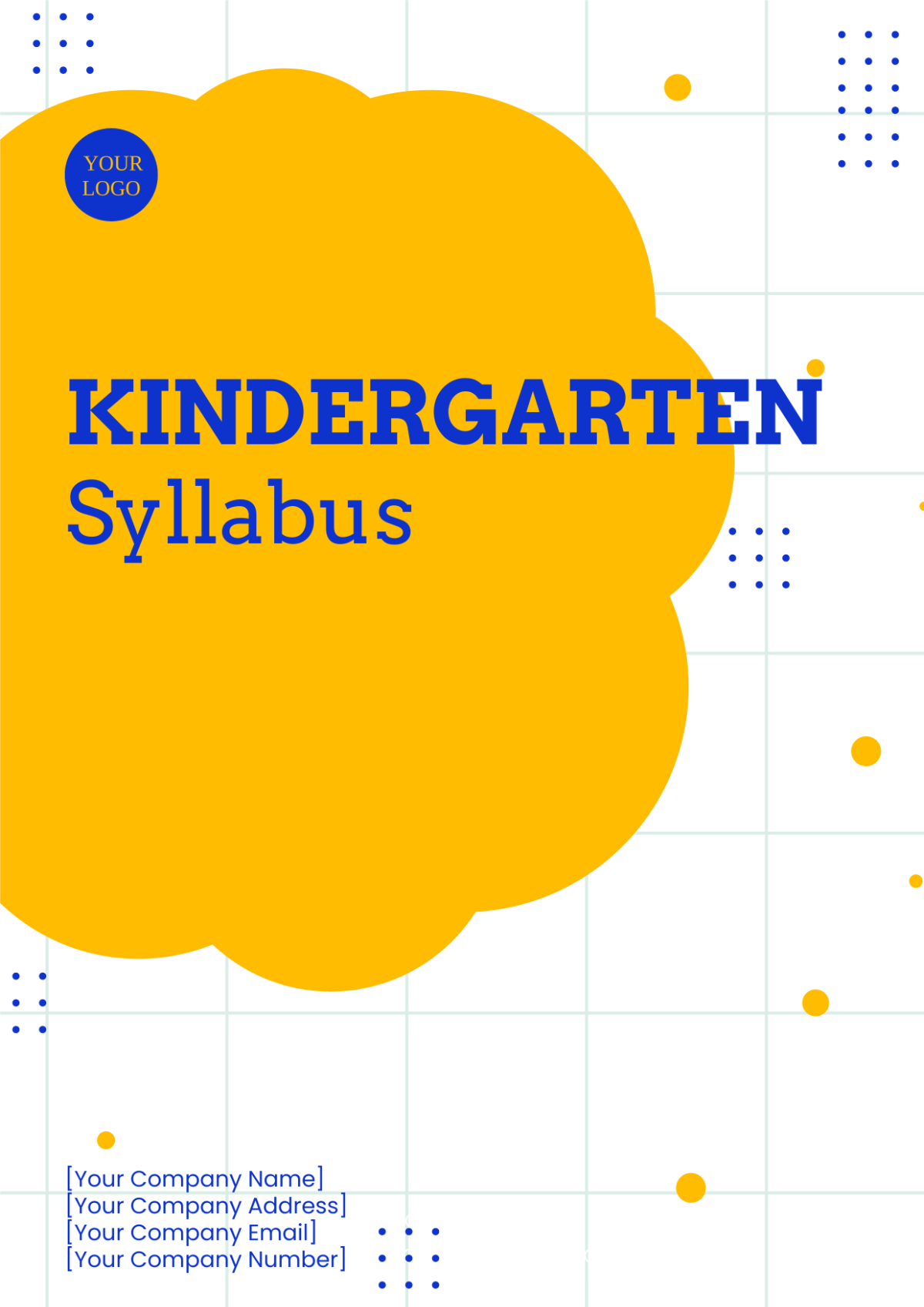 Kindergarten Syllabus Cover Page