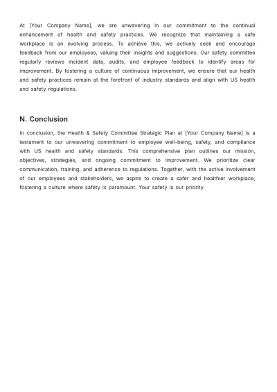 Free Health & Safety Committee Strategic Plan Template to Edit Online