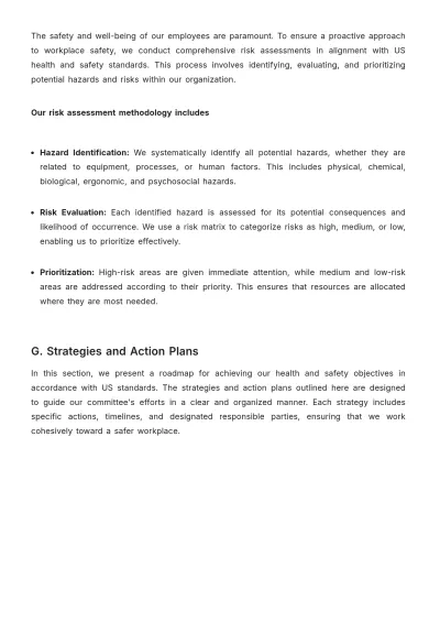 Free Health & Safety Committee Strategic Plan Template to Edit Online