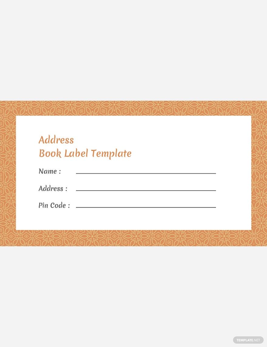 Free Address Book Label Template in Word, PDF, PSD