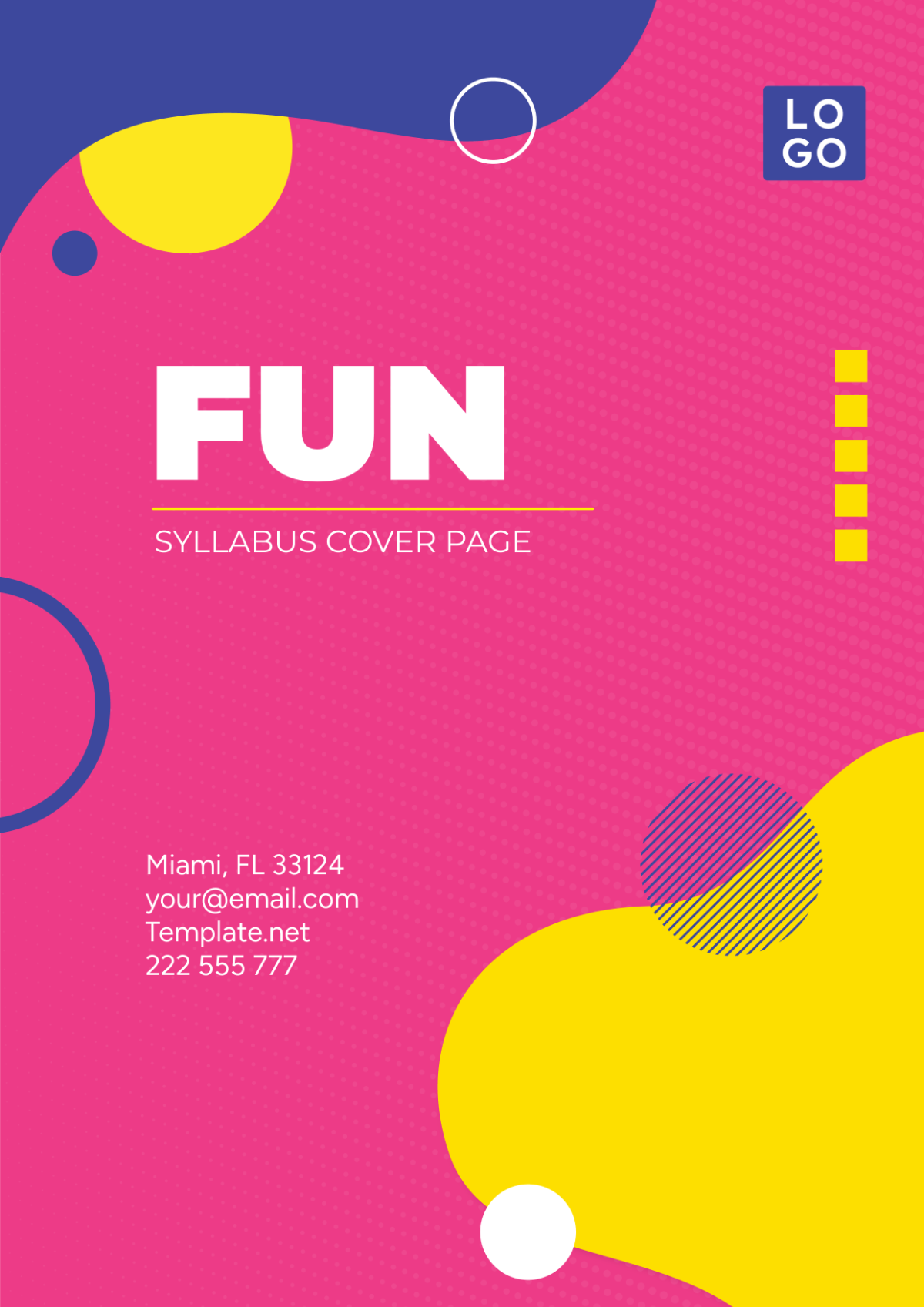 Fun Syllabus Cover Page Template