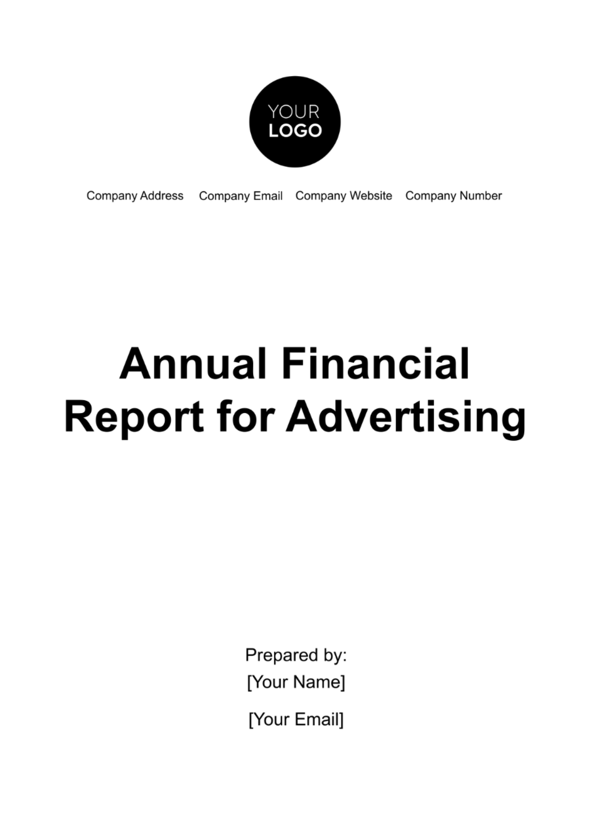Annual Financial Report for Advertising Template