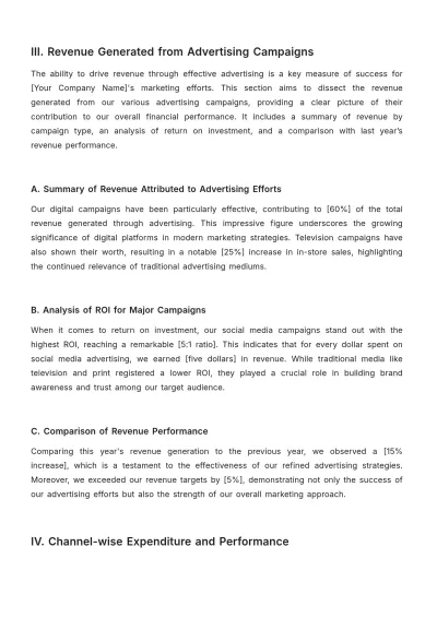 Free Annual Financial Report for Advertising Template to Edit Online