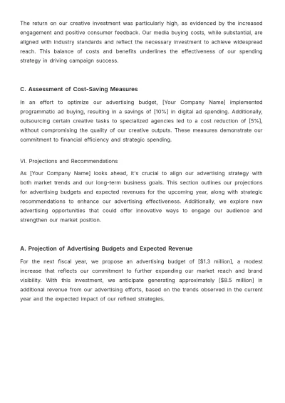 Free Annual Financial Report for Advertising Template to Edit Online