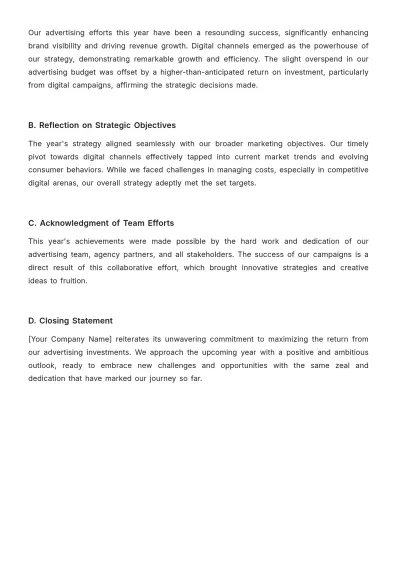 Free Annual Financial Report for Advertising Template to Edit Online