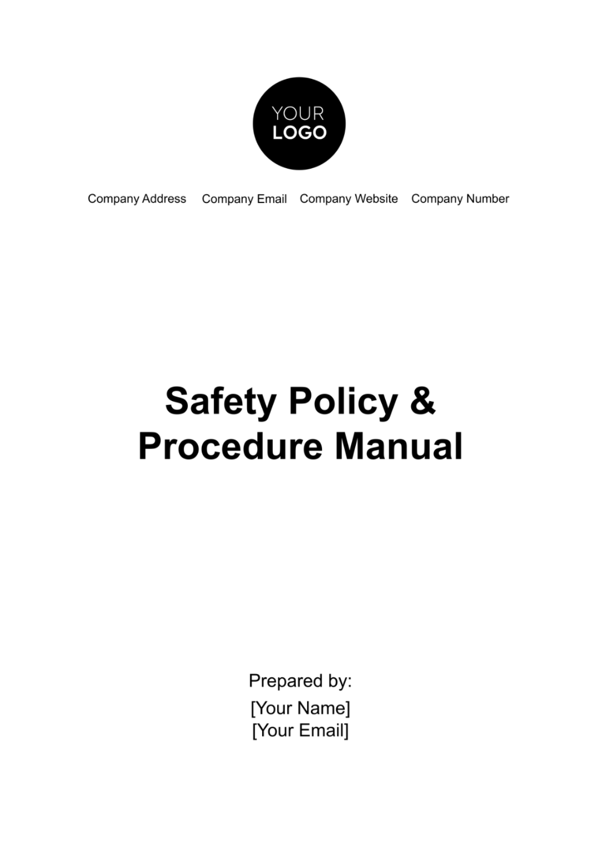 Safety Policy & Procedure Manual Template