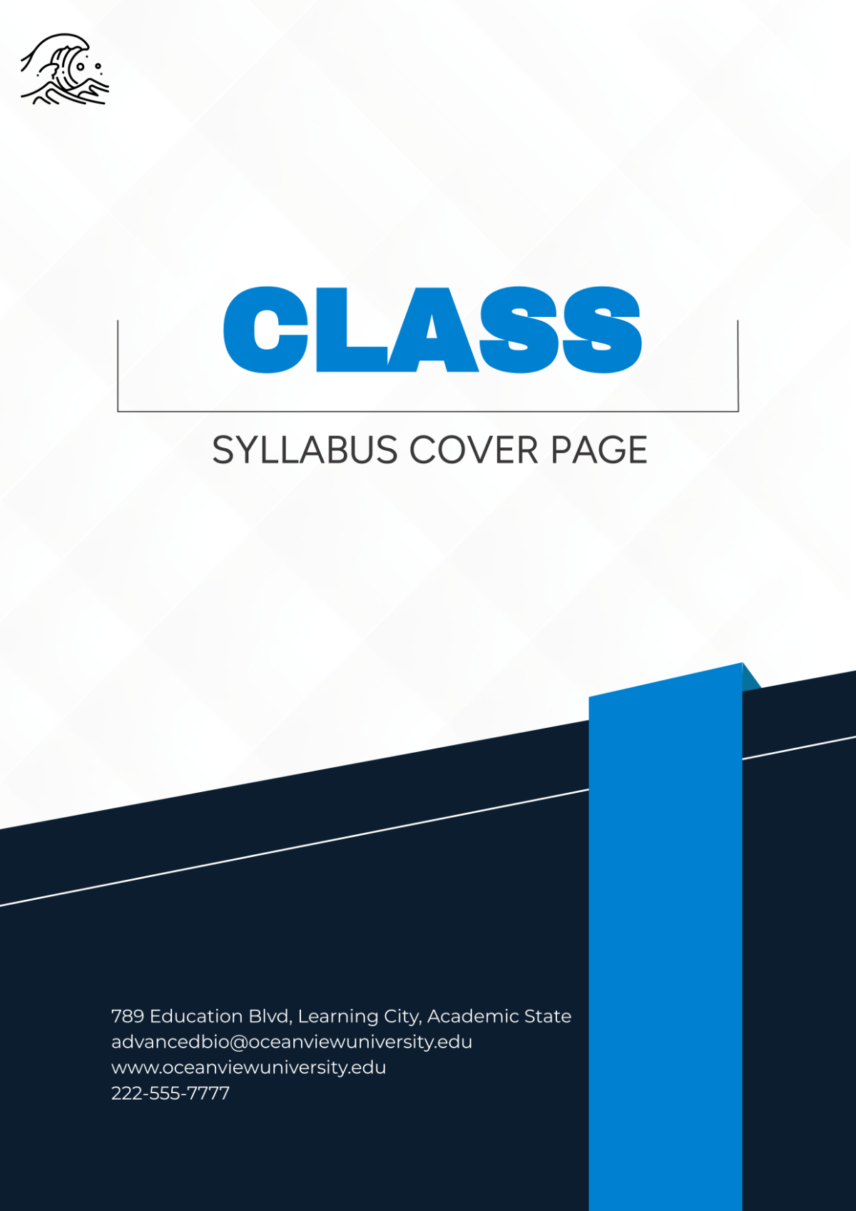 Class Syllabus Cover Page