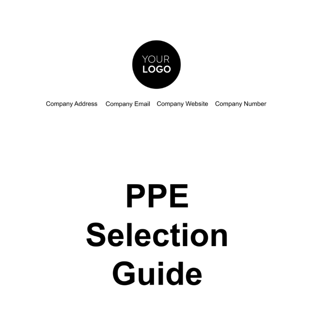 PPE Selection Guide Template