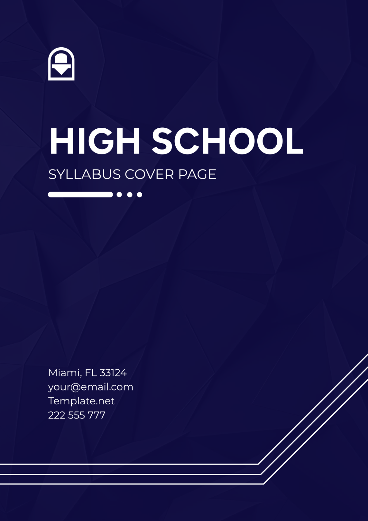 High School Syllabus Cover Page Template