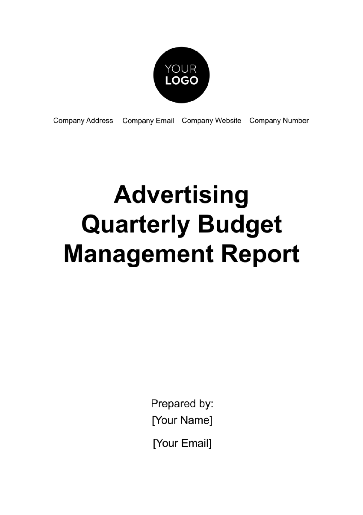 Free Advertising Quarterly Budget Management Report Template