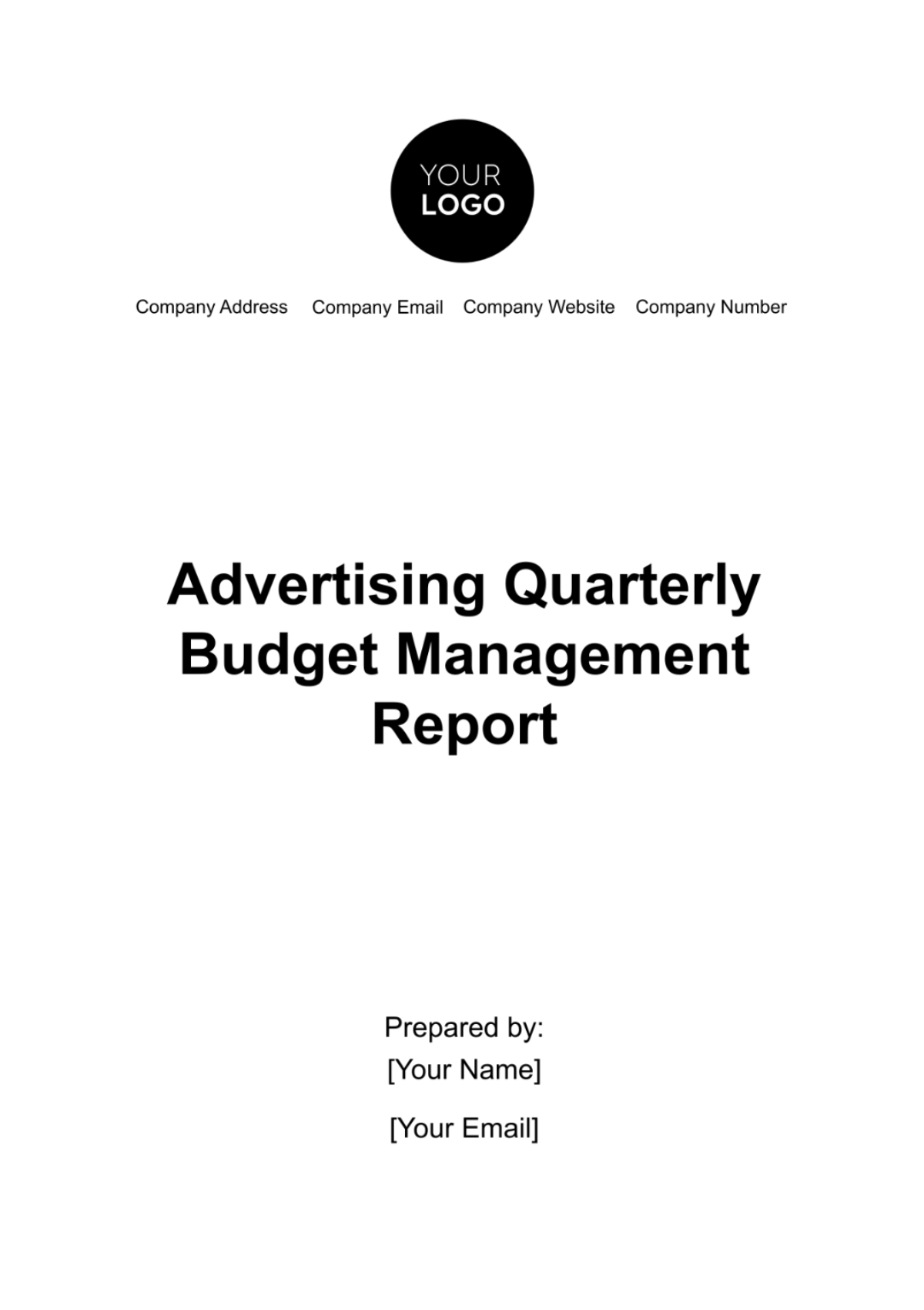 Advertising Quarterly Budget Management Report Template - Edit Online & Download