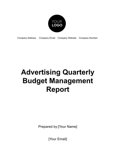 Free Advertising Quarterly Budget Management Report Template to Edit Online