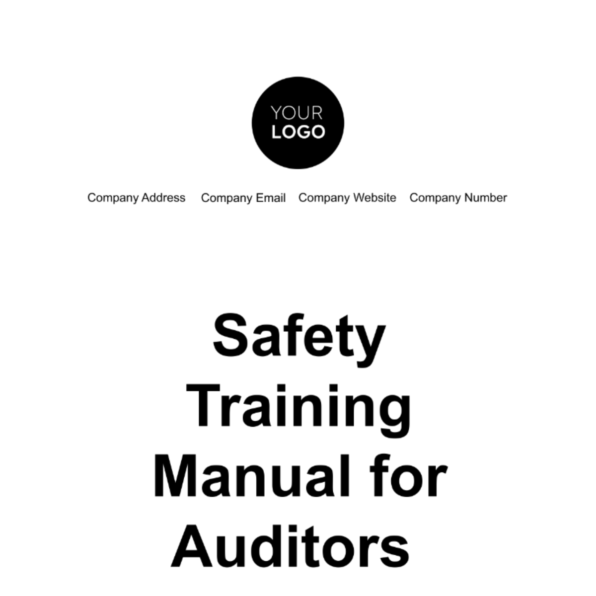 Safety Training Manual for Auditors Template