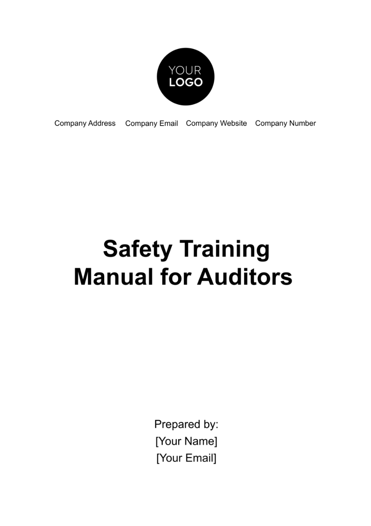 Safety Training Manual for Auditors Template