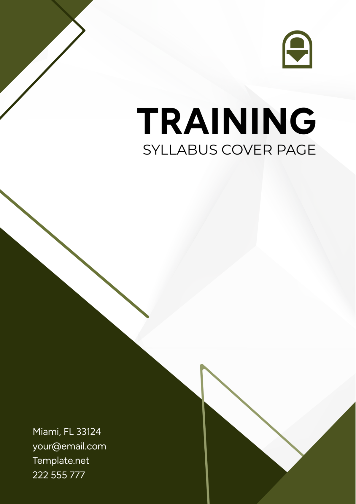 Training Syllabus Cover Page Template