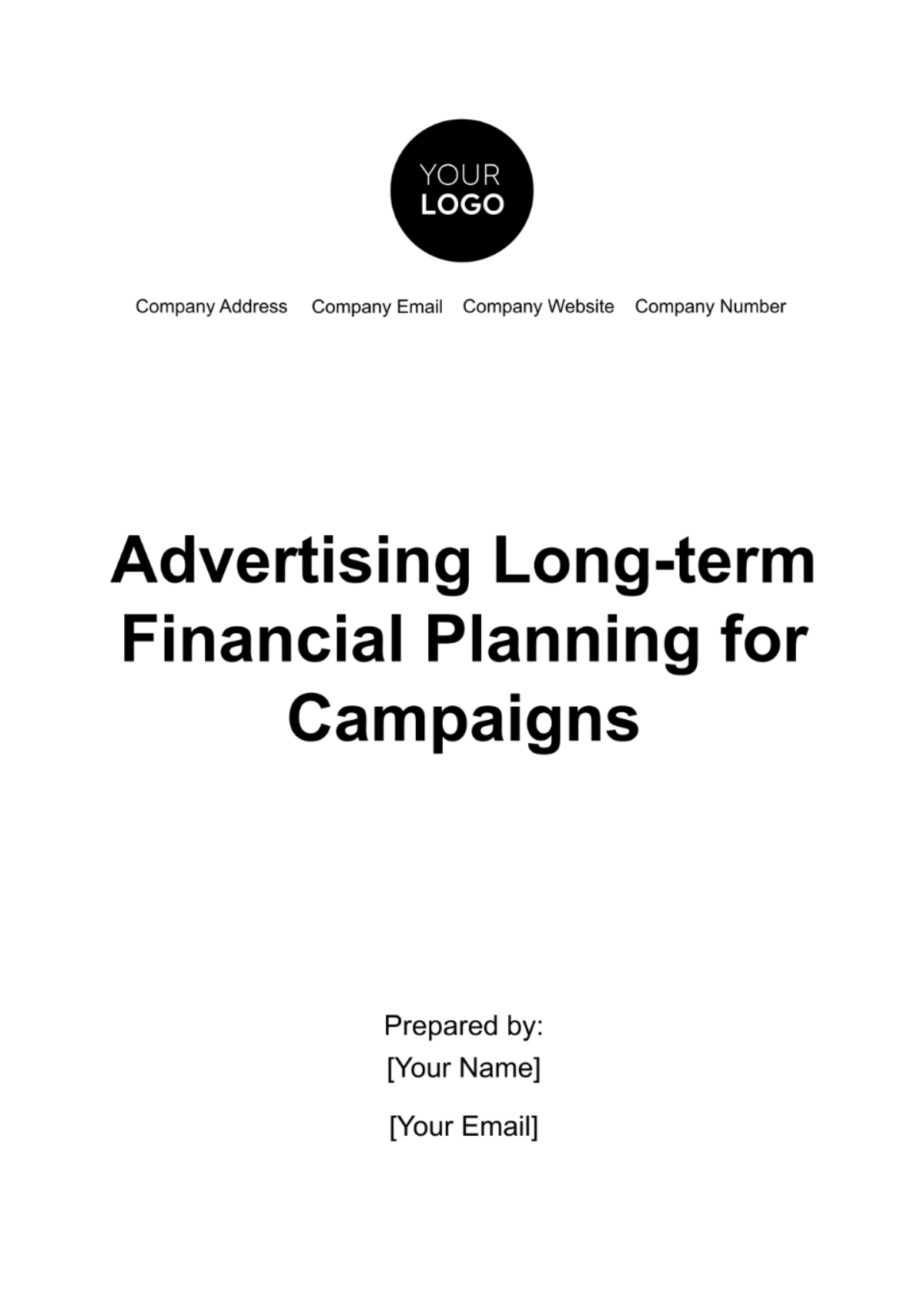 Free Advertising Long-term Financial Planning for Campaigns Template