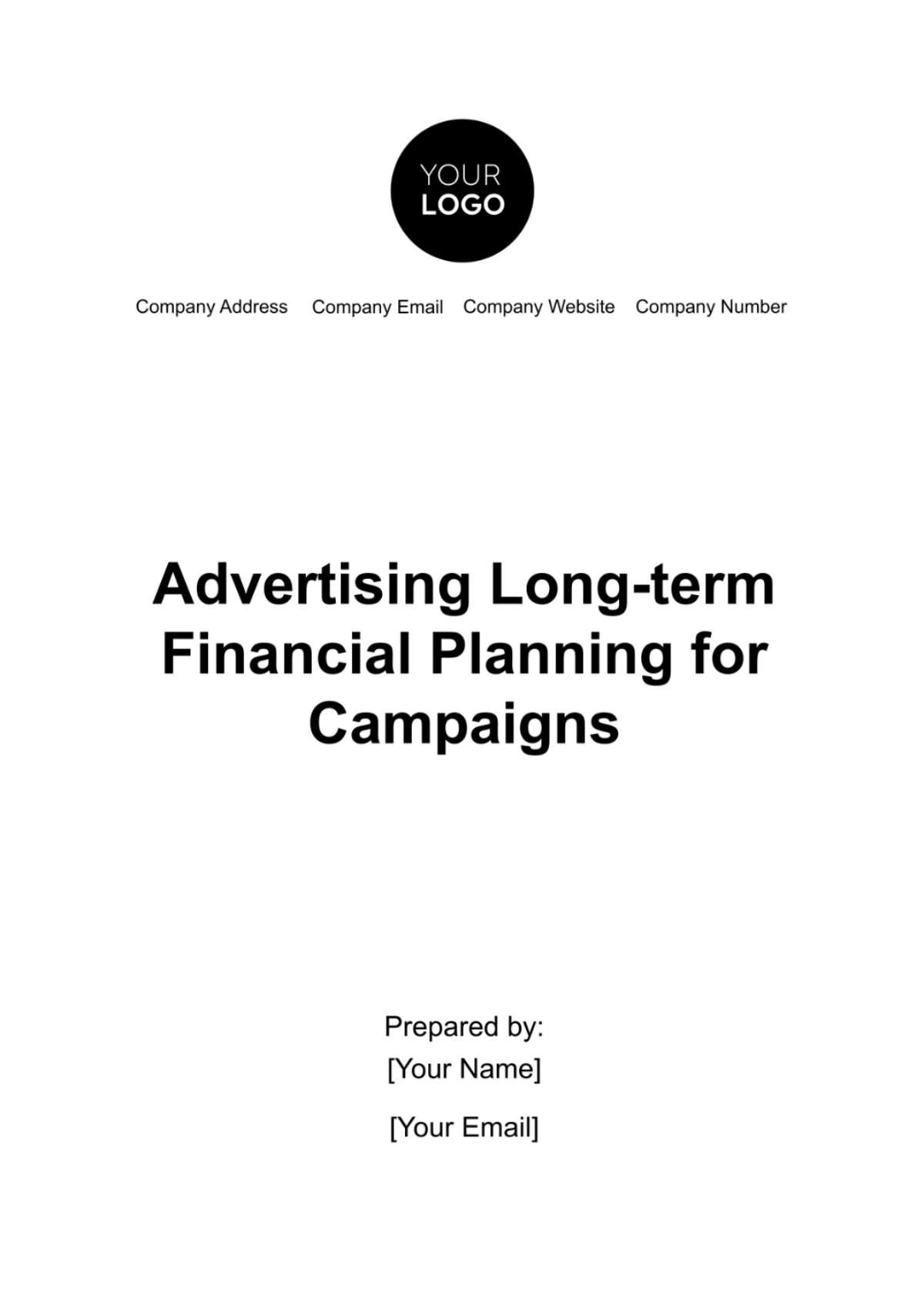 Advertising Long-term Financial Planning for Campaigns Template - Edit