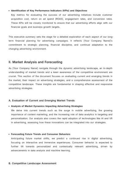 Free Advertising Long-term Financial Planning for Campaigns Template to Edit Online