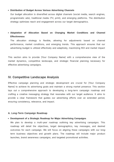 Free Advertising Long-term Financial Planning for Campaigns Template to Edit Online