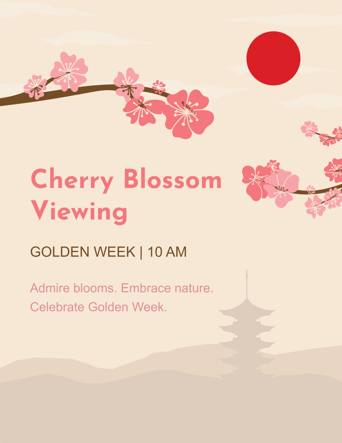 Free Golden Week Flyer Template