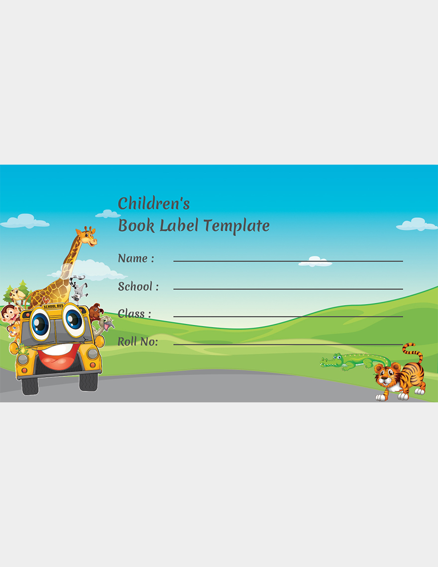 Childrens Book Label Template Word Psd