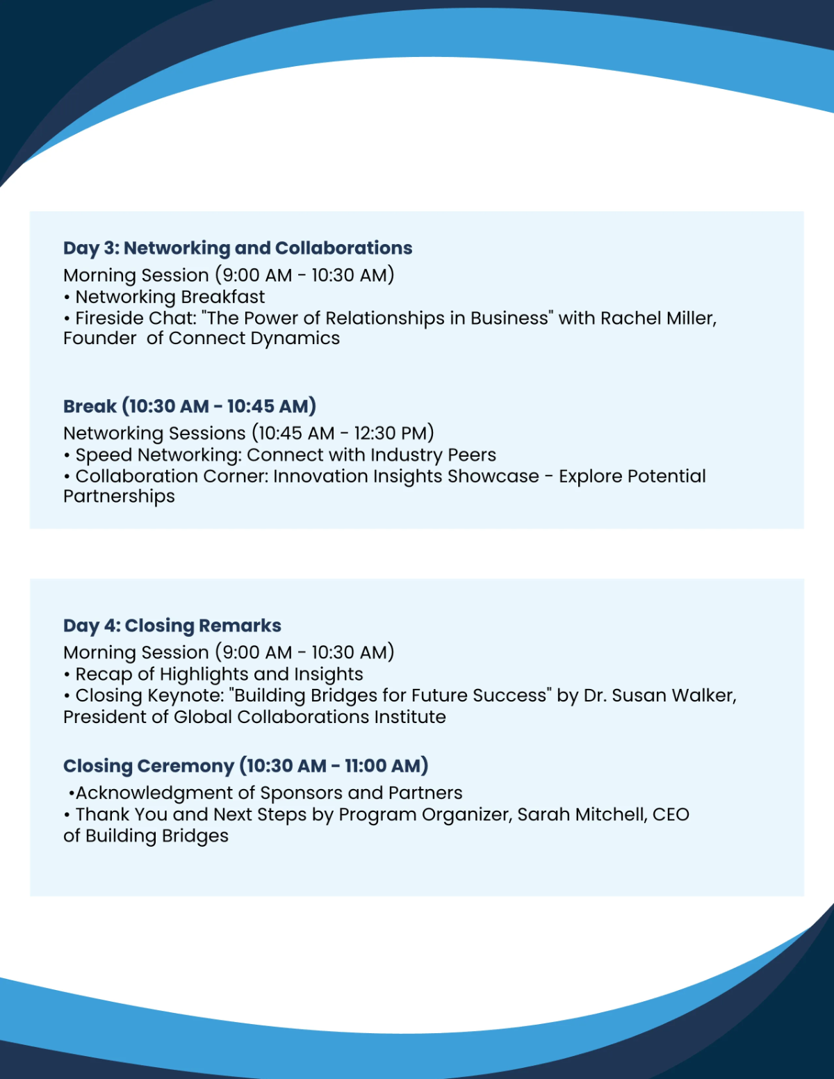 Free Meeting Program Template to Edit Online