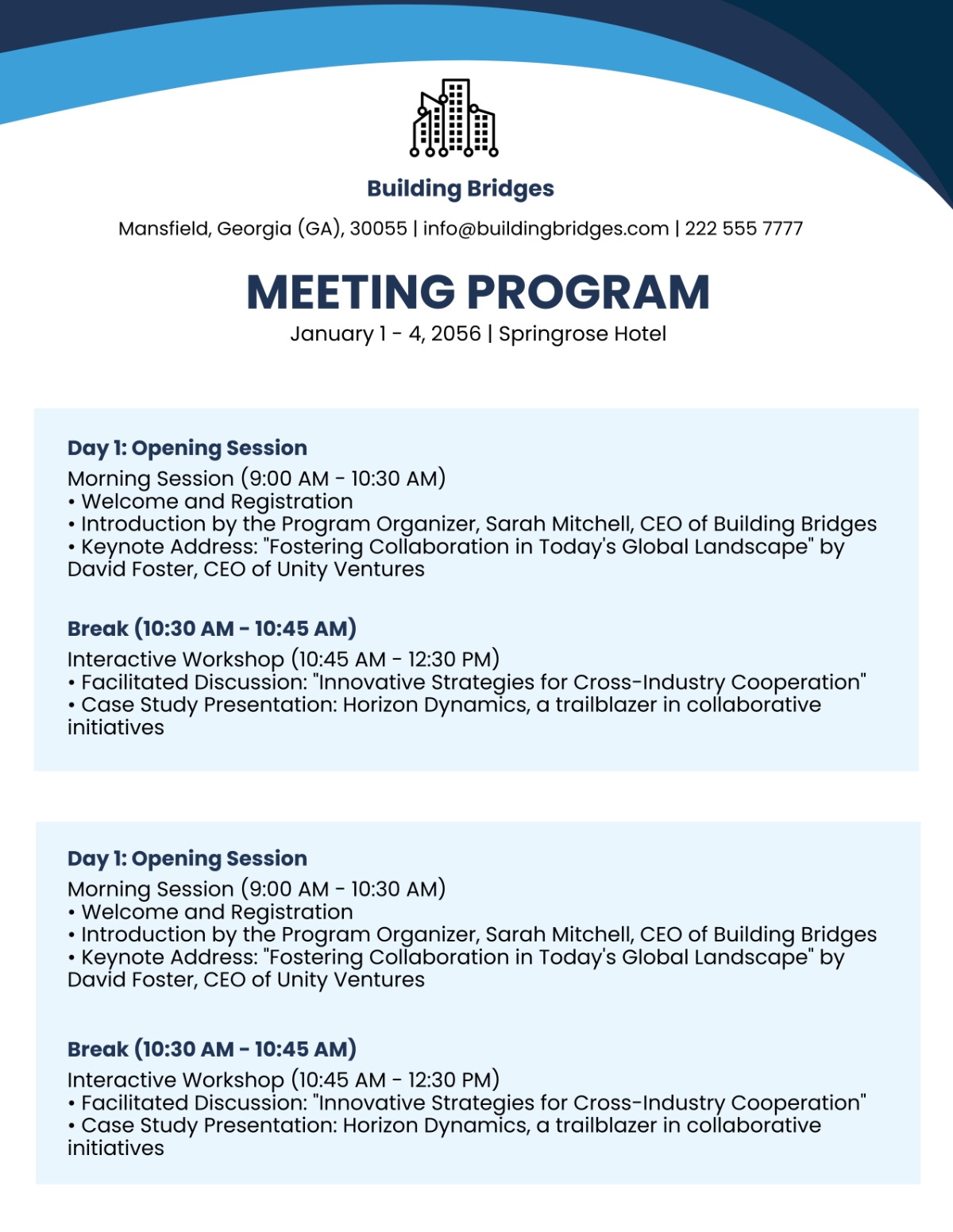 Meeting Program