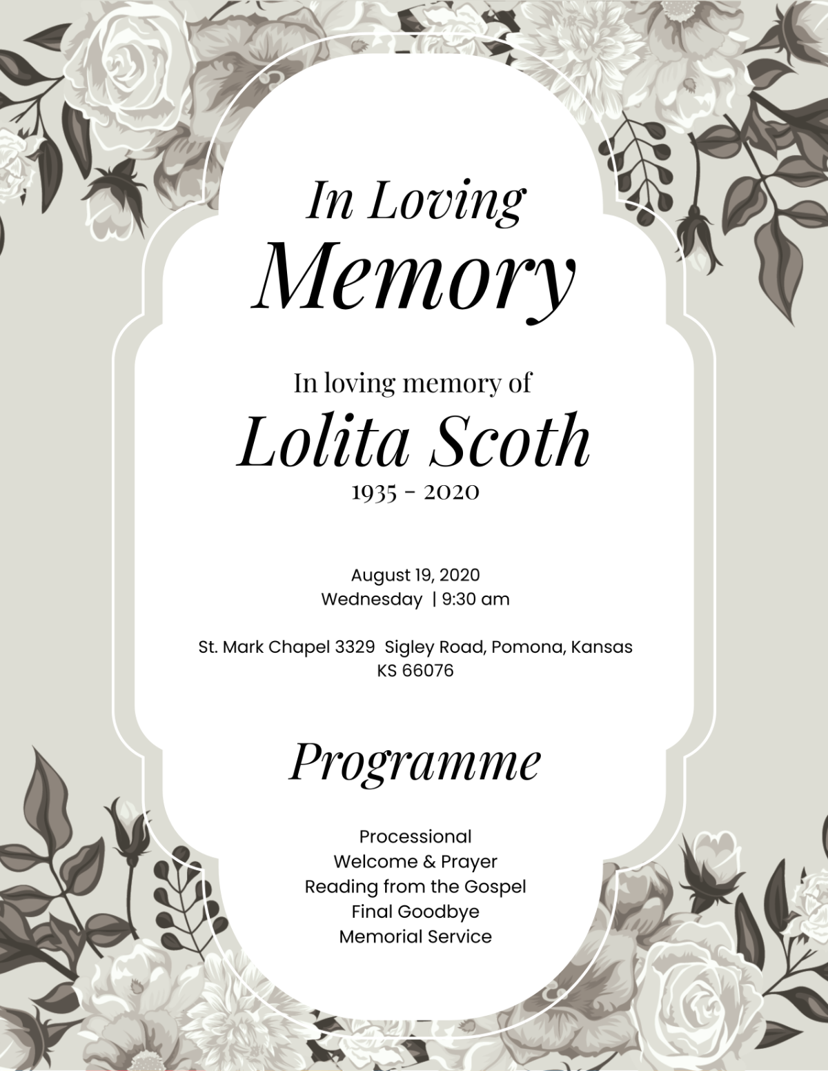 Free Memorial Program Template Edit Online Download Template Free Memorial Program Template Edit Online Download Template