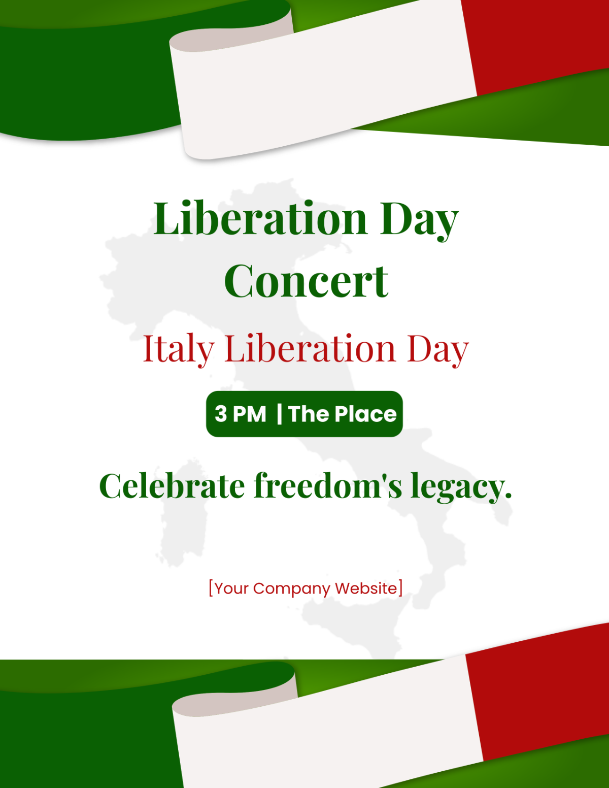 Free Italy Liberation Day Flyer Template