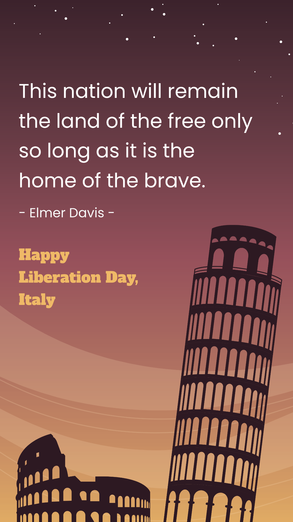 Italy Liberation Day Quote Template
