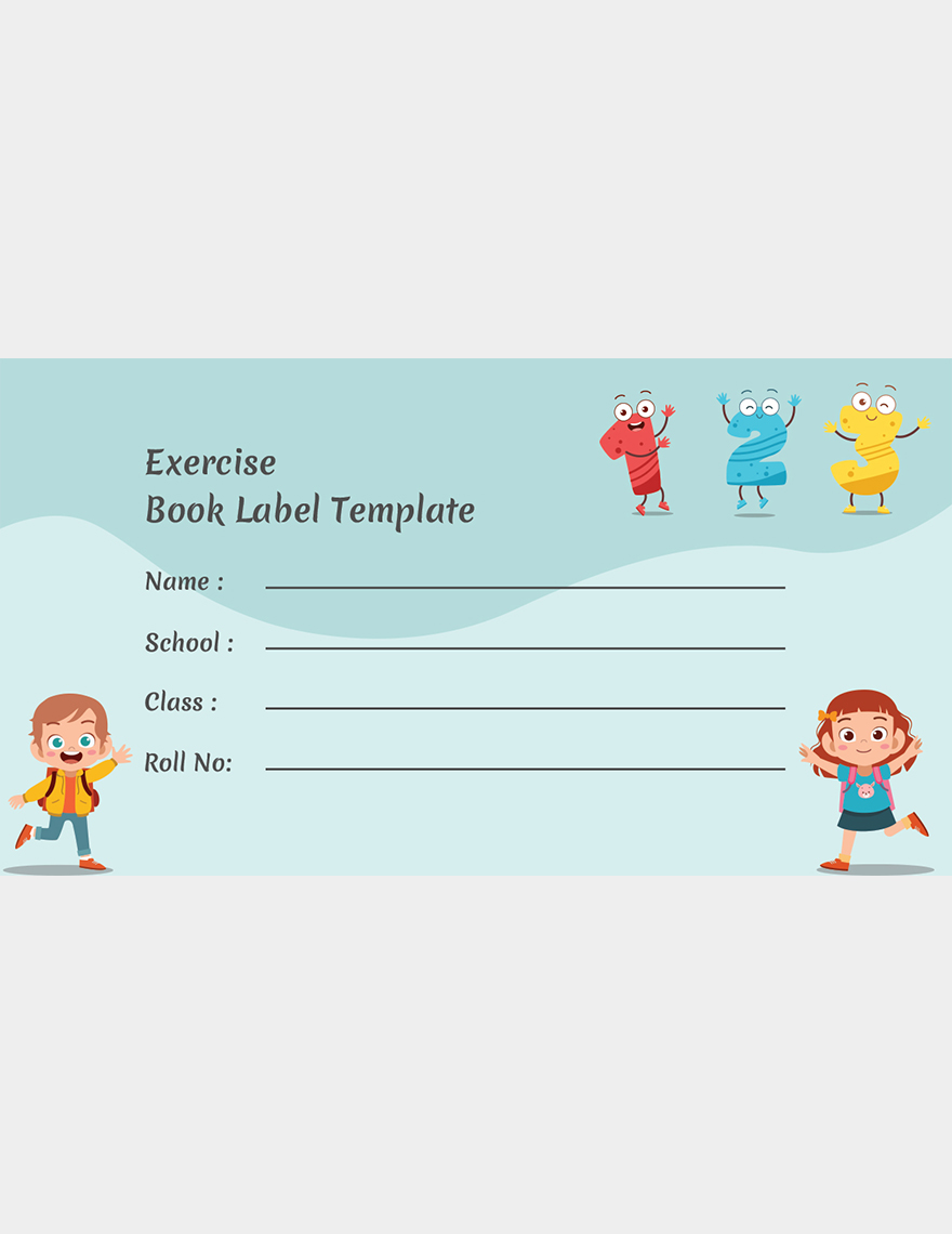 Exercise Book Label Template