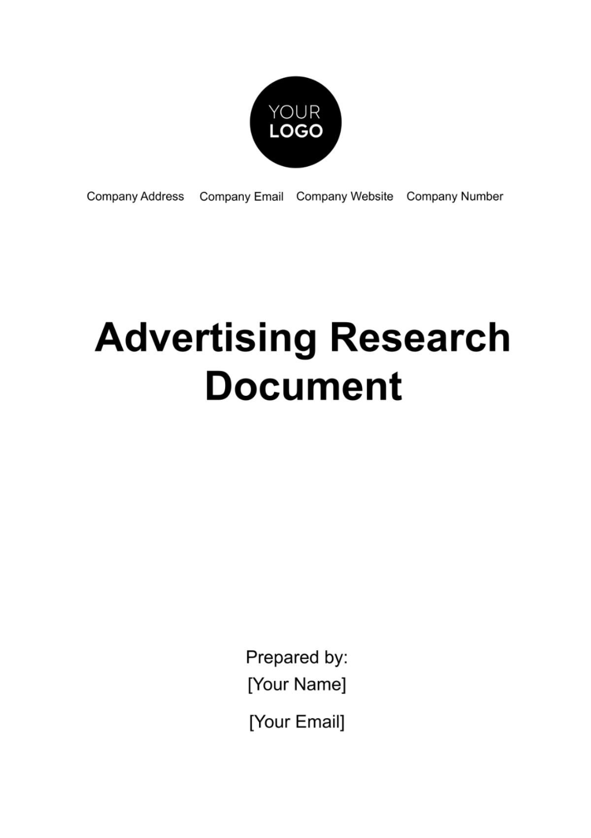 Free Advertising Research Document Template