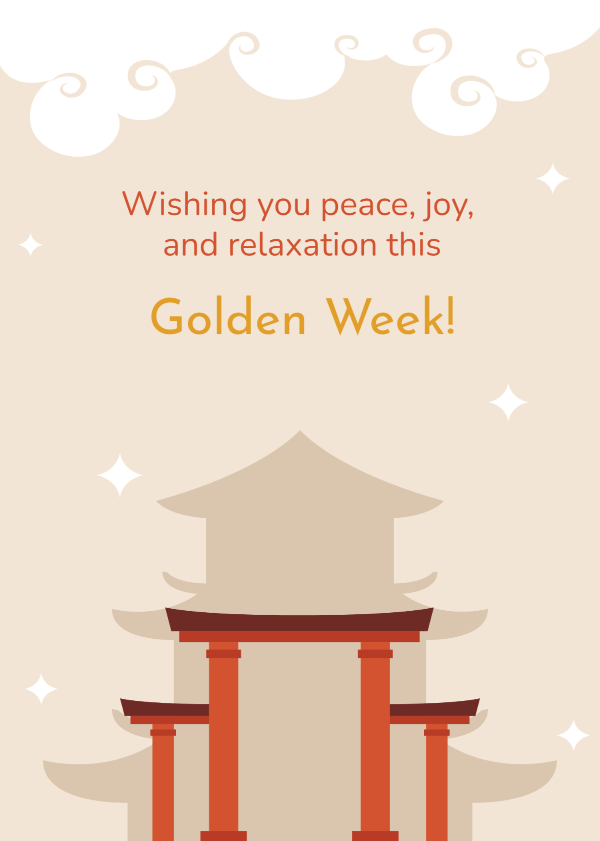 Free Golden Week Greeting Card Template