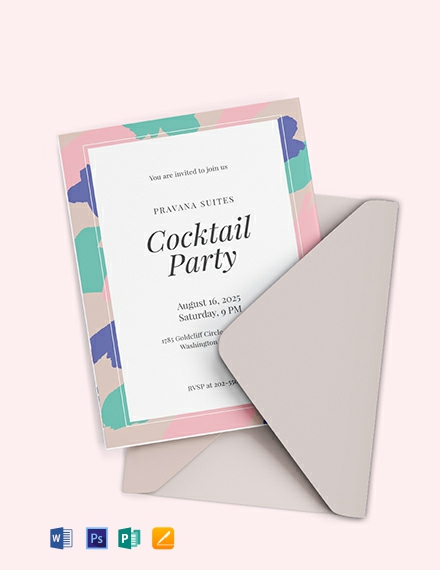 21+ Stunning Cocktail Party Invitation Templates &amp; Designs! - Word, PSD, AI