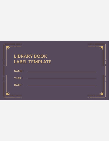 Free Library Book Label Template Word Doc Psd