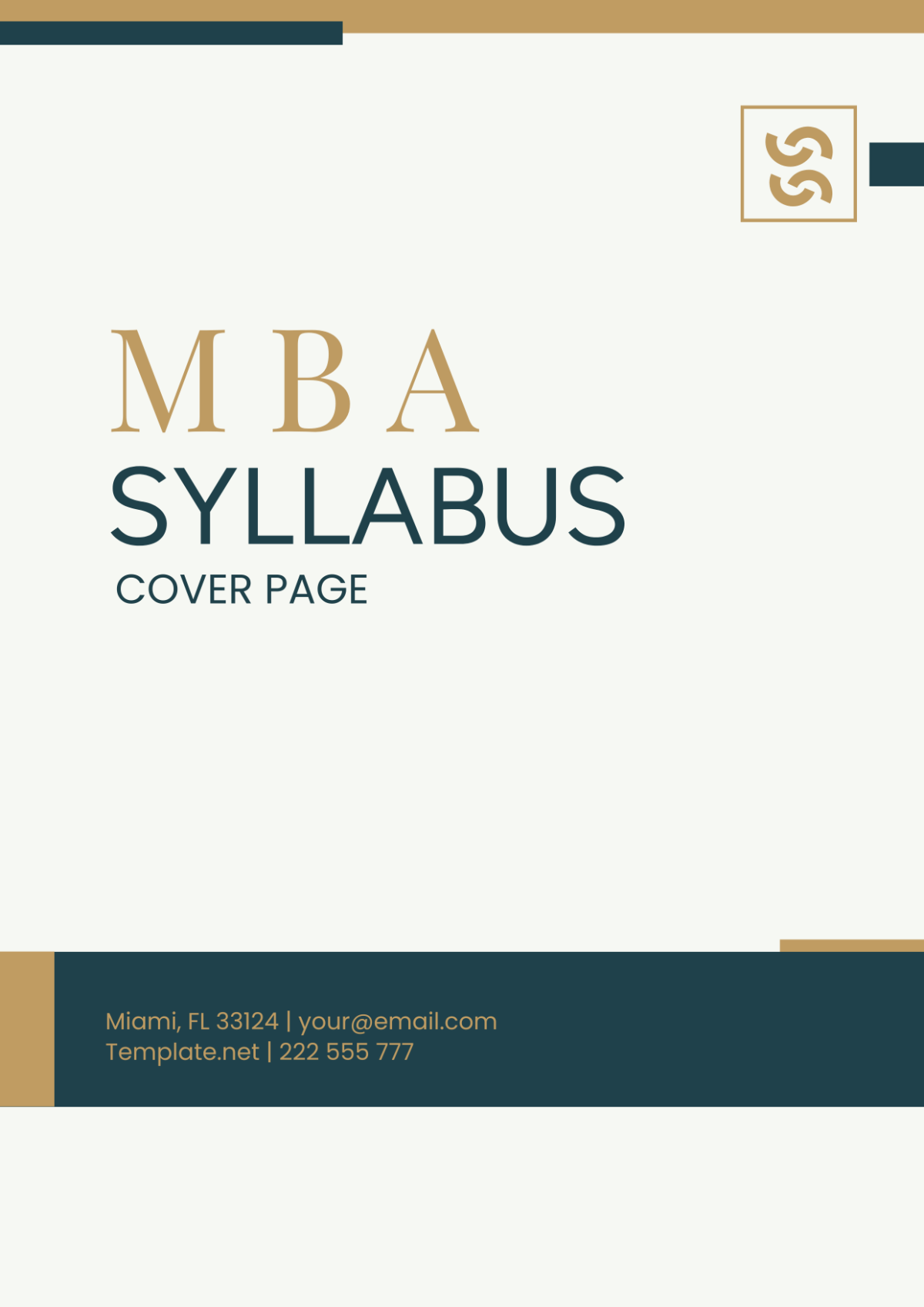 MBA Syllabus Cover Page Template - Edit Online & Download Example ...