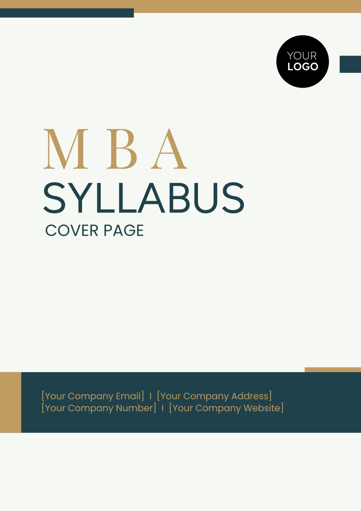 MBA Syllabus Cover Page
