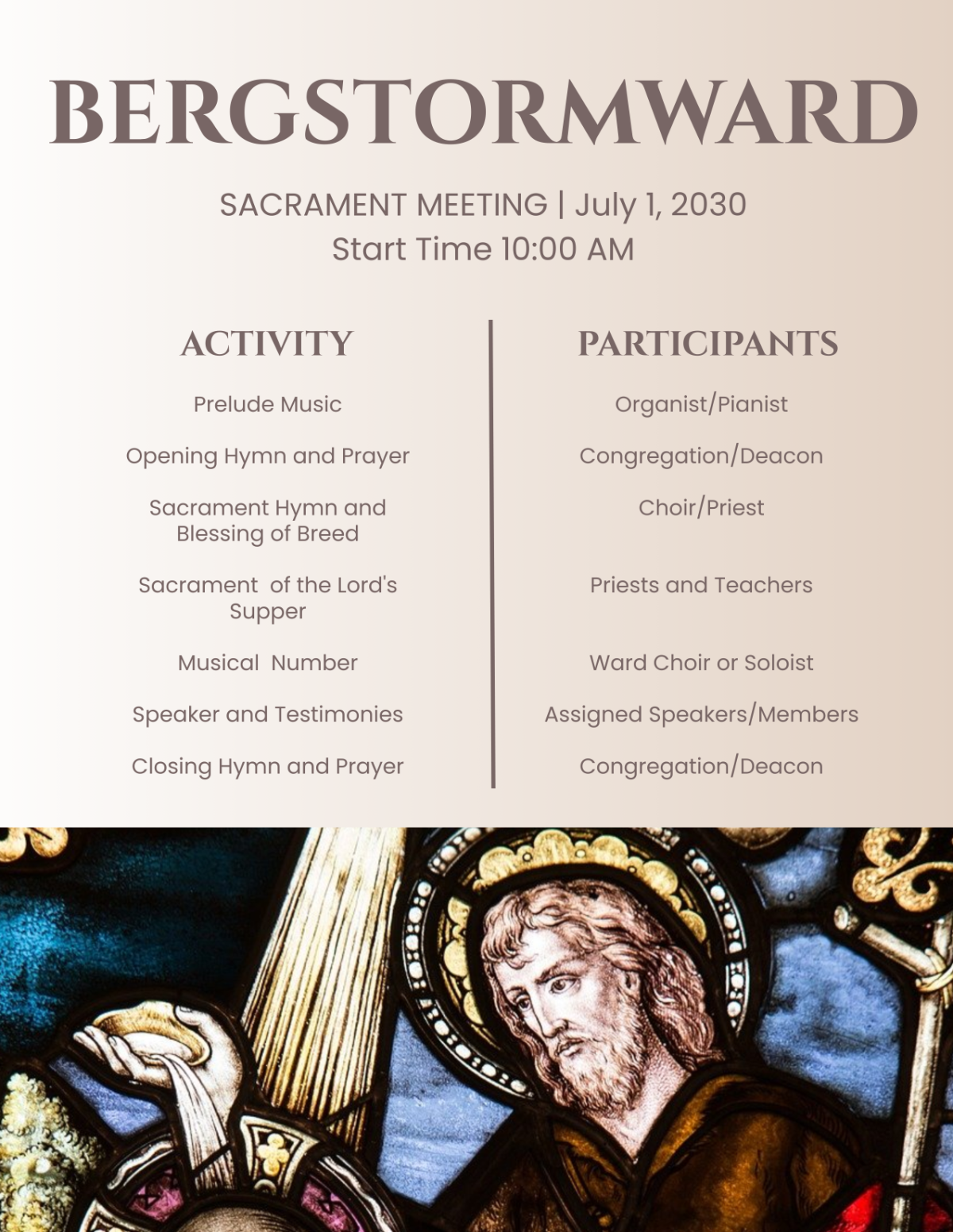 Sacrament Meeting Programs