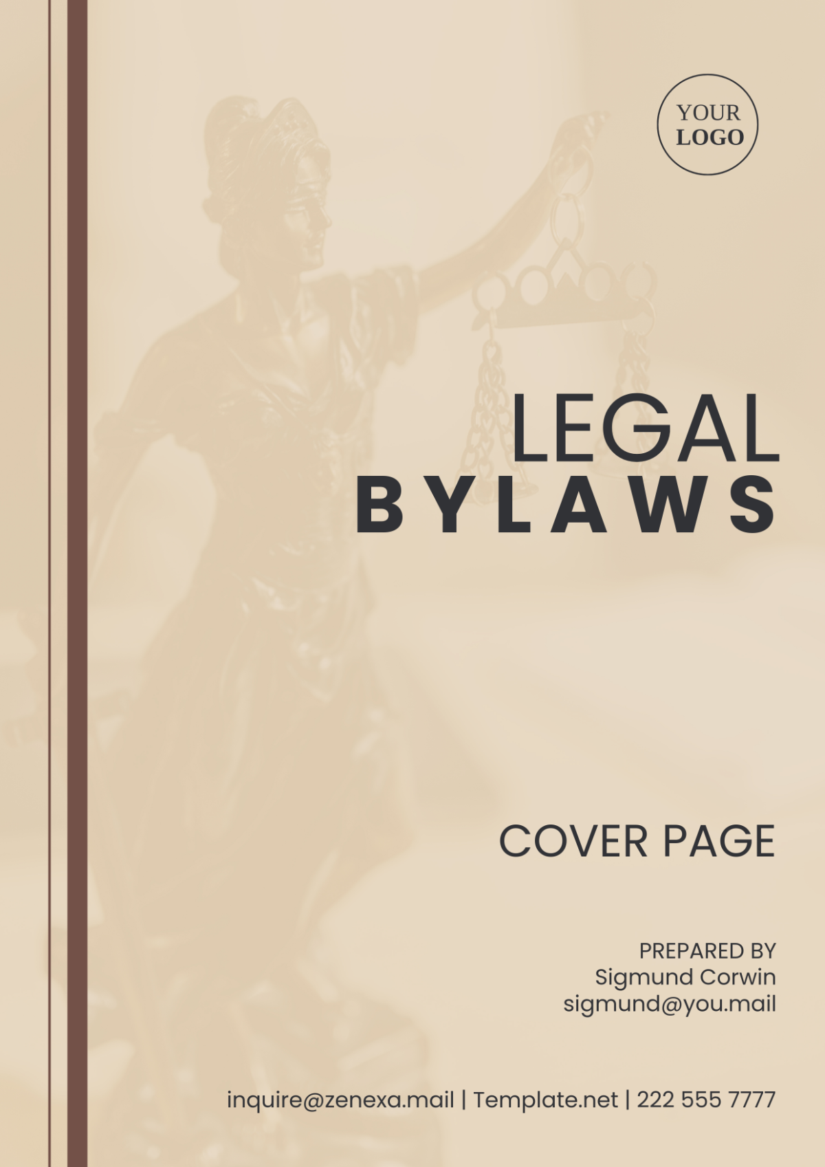 Free Legal Bylaws Cover Page Template - Edit Online & Download ...