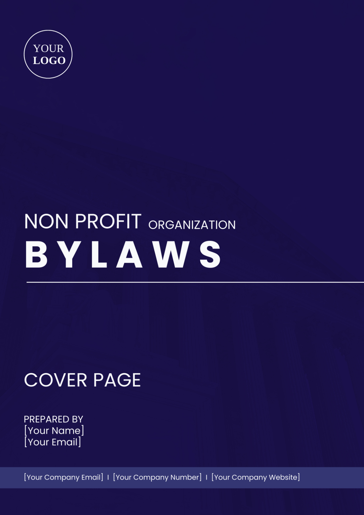 Non Profit Organization Bylaws Cover Page