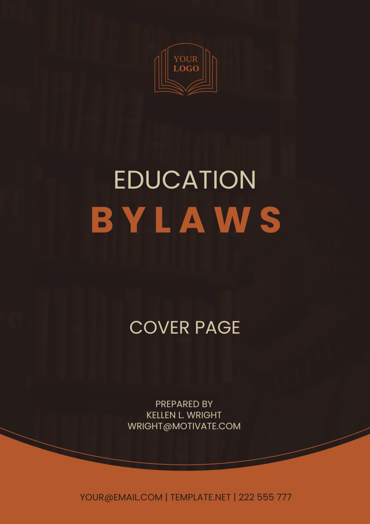 Education Bylaws Cover Page Template